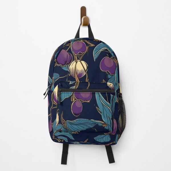 Item preview, Plum tree branches with plums on a dark blue background – FRUITS PATTERN 01 designed and sold by MadamPaperHazel.
