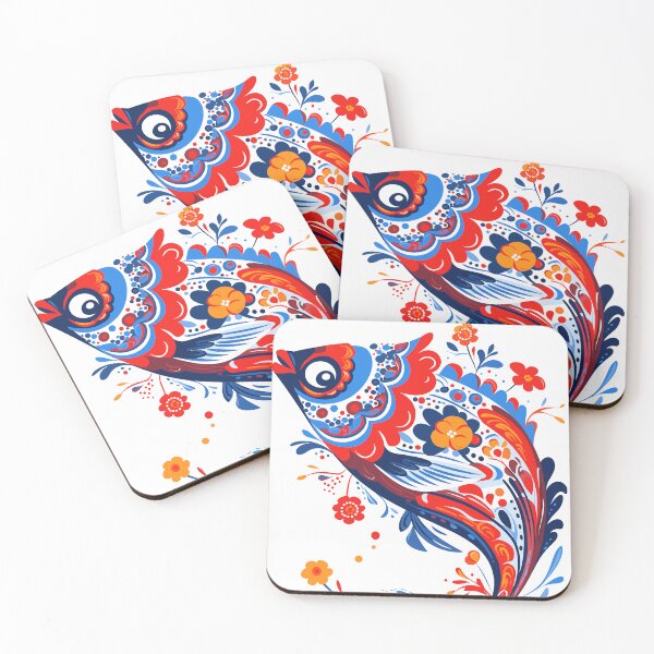 Item preview, folklore fish - inspired by Hungarian folklore motifs designed and sold by EmeraldeaArt.