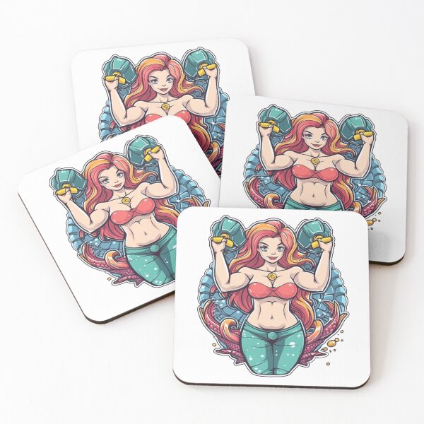 Item preview, MuscleMaid: The Hilarious Gym-Ready Mermaid for Bodybuilding Motifs & Fitness Inspiration, Complete w/ Strength Training & Wellness Adoration! designed and sold by DooodleGod.