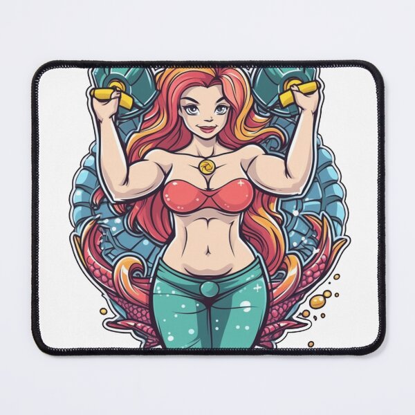 Item preview, MuscleMaid: The Hilarious Gym-Ready Mermaid for Bodybuilding Motifs & Fitness Inspiration, Complete w/ Strength Training & Wellness Adoration! designed and sold by DooodleGod.
