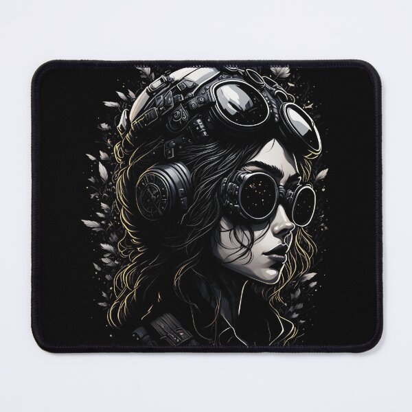 Item preview, Steampunk Style Female Pilot Vintage Portrait designed and sold by SoccaTamam.