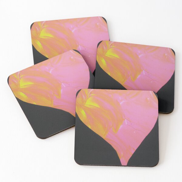 Artikelvorschau, Scherenschnitt Herz abstraktes Muster gelb pink orange schwarz entworfen und verkauft von G-M-Designs.