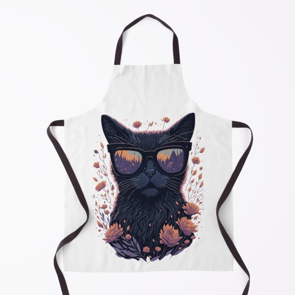 Item preview, Cool Black Cat wearing Shades - Flower Splash designed and sold by faunathreads.
