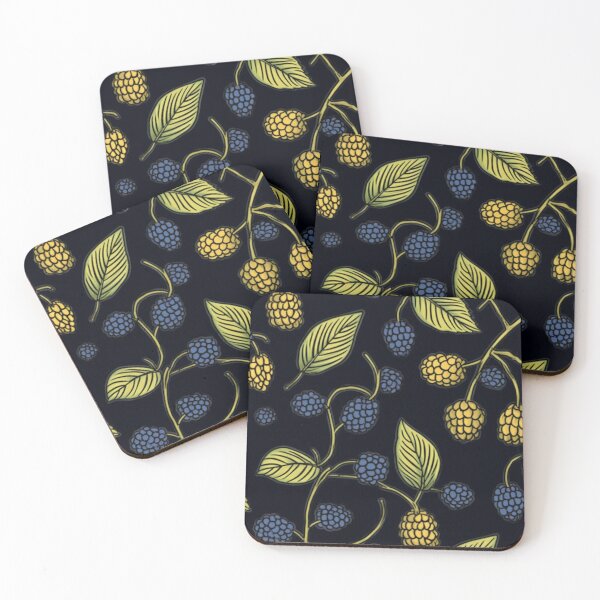 Item preview, Swifts on black background – FRUITS PATTERN 01 designed and sold by MadamPaperHazel.