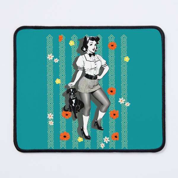 Item preview, PINUP GIRL AND DOG  - Funny Pinup Girl by CallisC Arts designed and sold by CallisC-Arts.