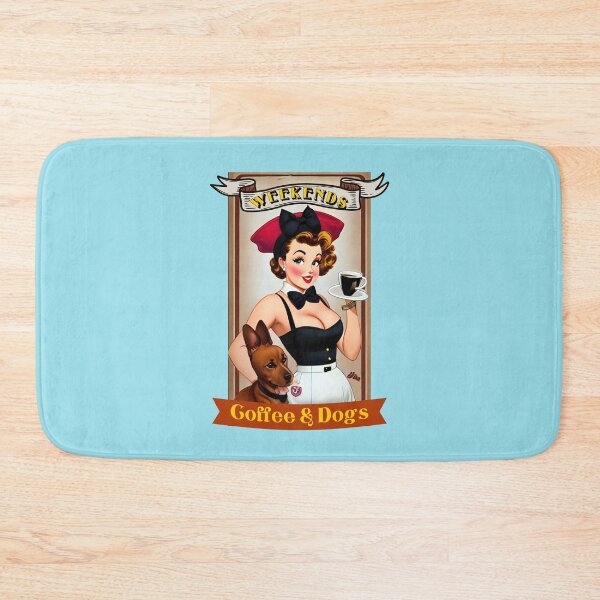 Item preview, Weekends. Coffee & Dogs.  - Funny Pinup Girl by CallisC Arts designed and sold by CallisC-Arts.
