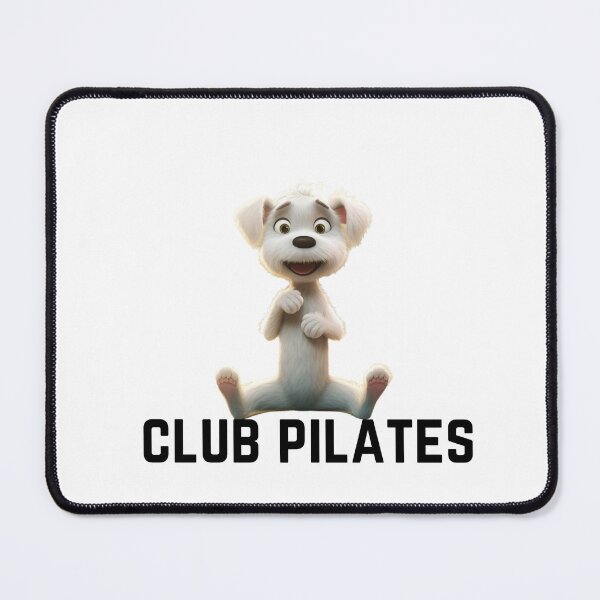Item preview, Club Pilates white dog on mat designed and sold by Socool101.
