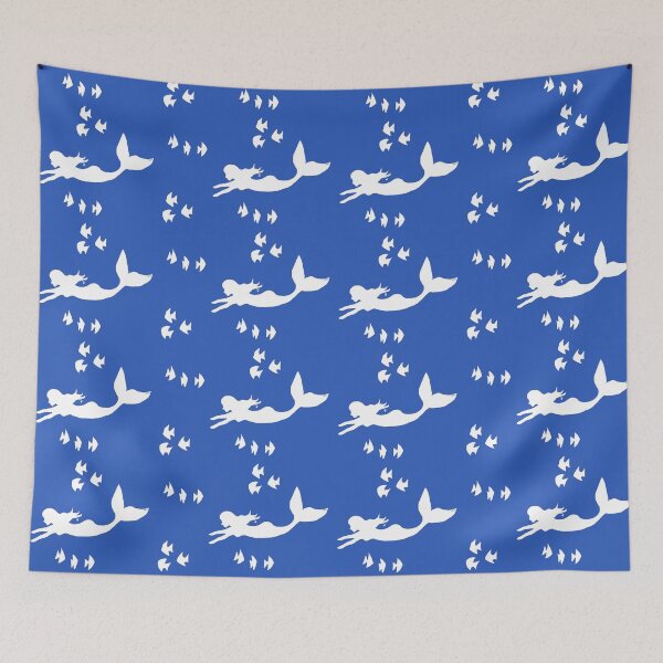 Item preview, Mermaids Pattern Navy Blue designed and sold by Abigail Davidson.