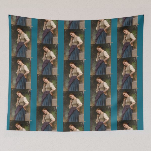 Item preview, The Shepherdess (1895) - William Bouguereau designed and sold by HerrmannAdela.