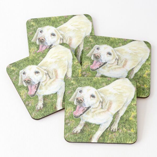 Item preview, Labrador Retriever playing on the grass designed and sold by LymphomaLass.
