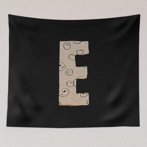 Item preview, Capital letter E cut out paper alphabet black designed and sold by Yana Mustafina | Boho Soulful Designs.