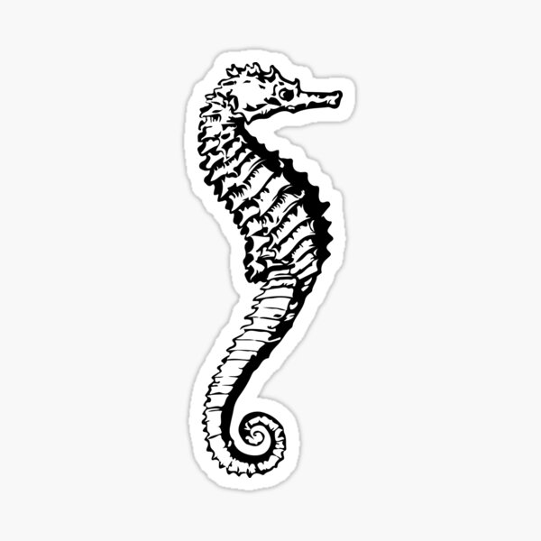 Item preview, Seahorse black ink art designed and sold by InkStation24.