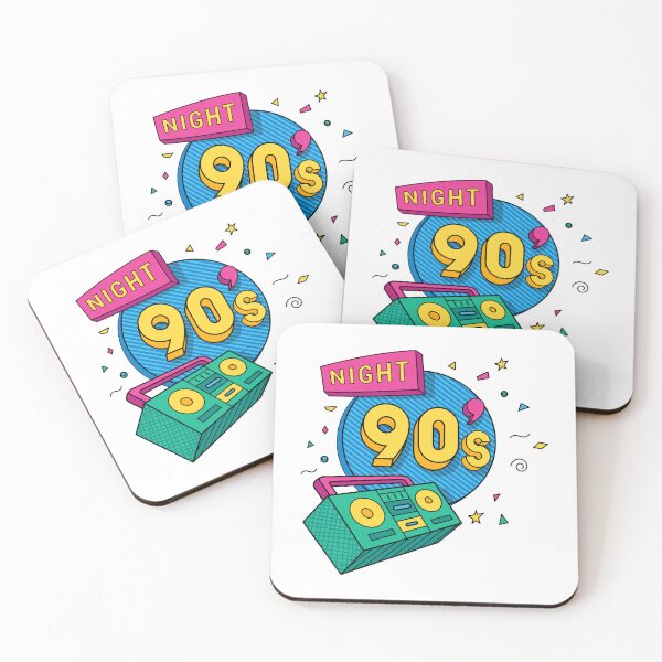 Item preview, 90s party labels collection designed and sold by Sanavela.