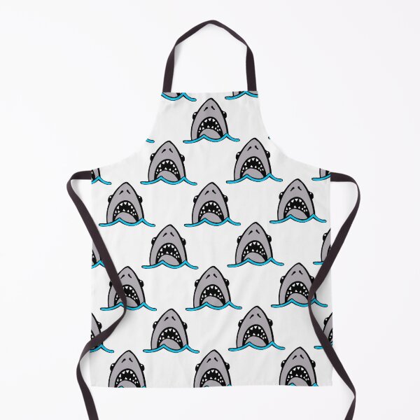 Item preview, Shark Attack pattern on white designed and sold by Quick Brown Fox Canada.