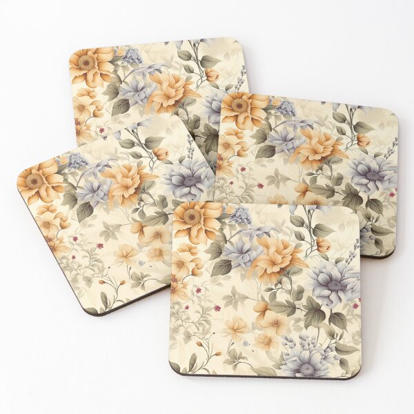 Item preview, Botanical Elegance: Beige Background Floral Pattern designed and sold by aiartbay.