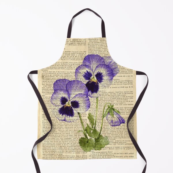 Item preview,  Botanical print, on old book page - pansies designed and sold by Art by Lilia.