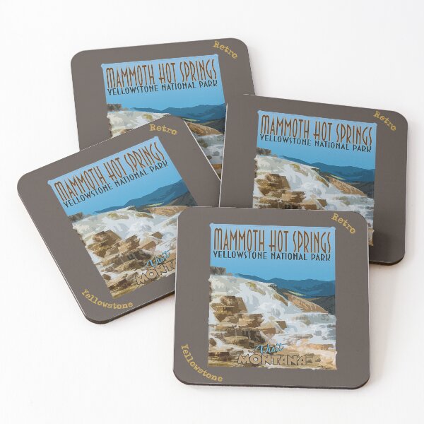Item preview, Yellowstone Mammoth Hot Springs vintage tourism poster image designed and sold by SmyrnaBuffalo.