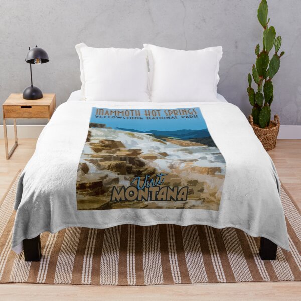 Item preview, Yellowstone Mammoth Hot Springs vintage tourism poster image designed and sold by SmyrnaBuffalo.