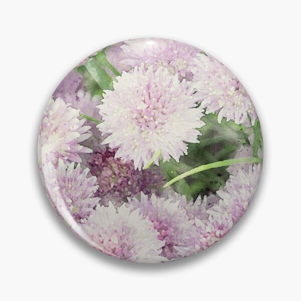 Item preview, Watercolour painting of mauve chive flowers designed and sold by bailey-cooper.