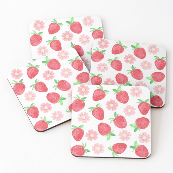 Item preview, Strawberry floral pattern designed and sold by NashTheArtist.