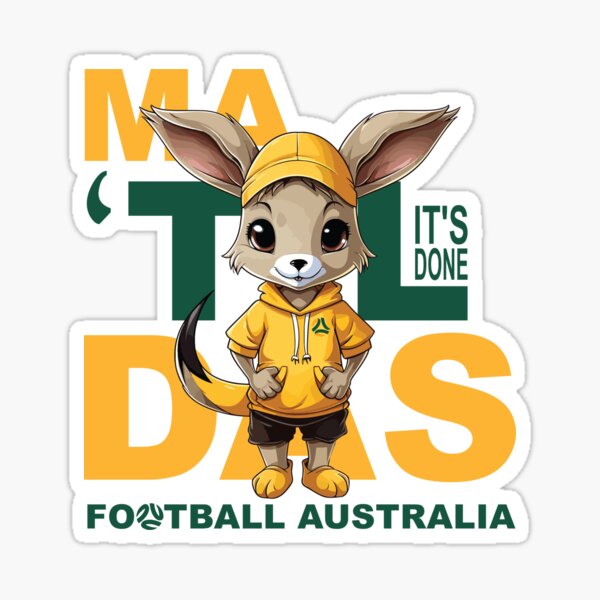 Aperçu de l'œuvre Maillot de football de Matilda | T-shirt de supporter de la Coupe du monde féminine d'Australie | T-shirt de fan de football australien | Les Mathilde | Football Australien créée et vendue par Squadra Canvas.