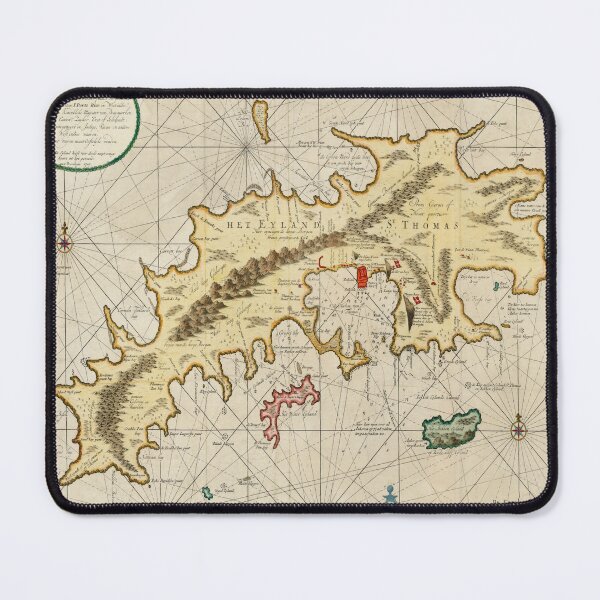 Item preview, Vintage Map of St Thomas USVI (1719) designed and sold by BravuraMedia.