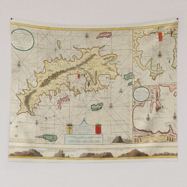 Item preview, Vintage Map of St Thomas USVI (1719) designed and sold by BravuraMedia.