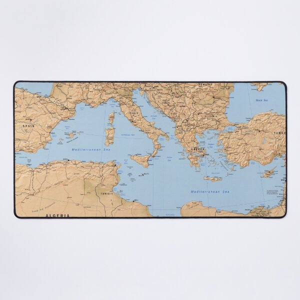 Aperçu de l'œuvre Carte du bassin méditerranéen (1998) créée et vendue par BravuraMedia.