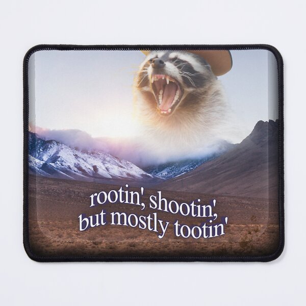 Item preview, rootin shootin but mostly tootin cowboy raccoon word art Classic designed and sold by MaceyPfeffer.