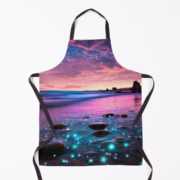Item preview, Otherworldly beach and seascape with gemstones at sunset designed and sold by Art by Lilia.