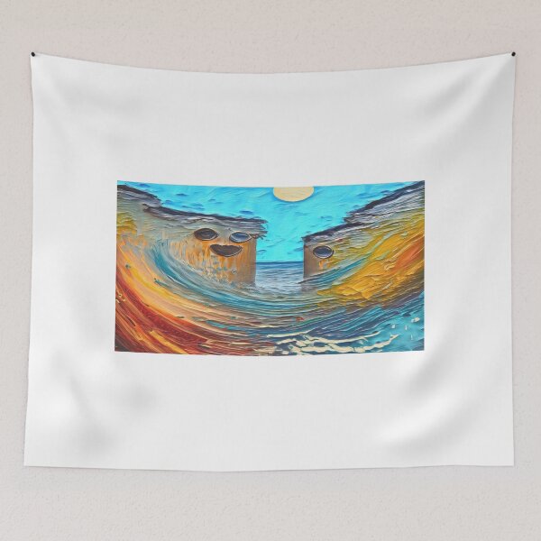 Item preview, attractive nature sketch with fort, sea, sky and sun designed and sold by arun2503.