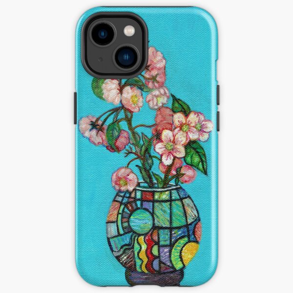 Flowers in a Vase series, Blossom in a Stained Glass Vase iPhone Tough Case