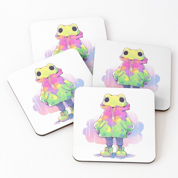 Item preview, Anime Frog Wearing Raincoat designed and sold by RibbitFans101.