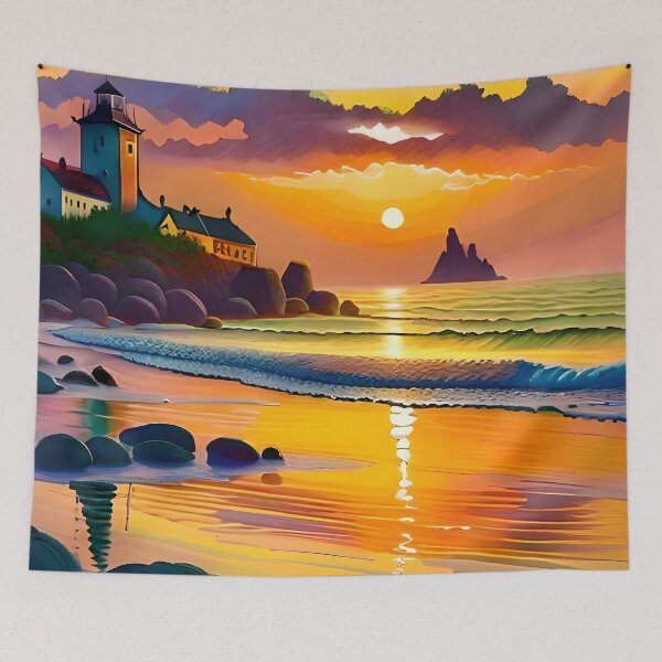 Item preview, Lighthouse Sunset  designed and sold by kamilamonikazu.