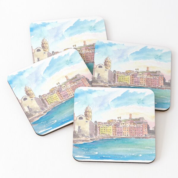 Item preview, Vernazza 5 Terre View of Bay, Castle and Santa Margherita di Antiochia designed and sold by artshop77.