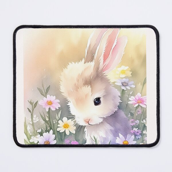 Item preview, Cute Little Bunny in the Garden Flower Watercolor Series 7 designed and sold by FlowerAlice.