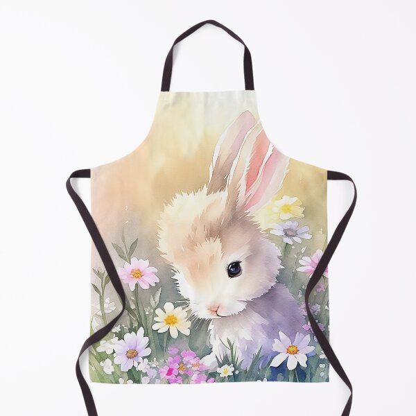 Item preview, Cute Little Bunny in the Garden Flower Watercolor Series 7 designed and sold by FlowerAlice.