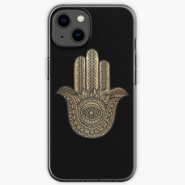 Main Hamsa dorée Coque souple iPhone