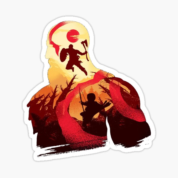 Vista previa del artículo con la obra «Diseño minimalista de God of War Kratos», diseñado y vendido por John Wider.