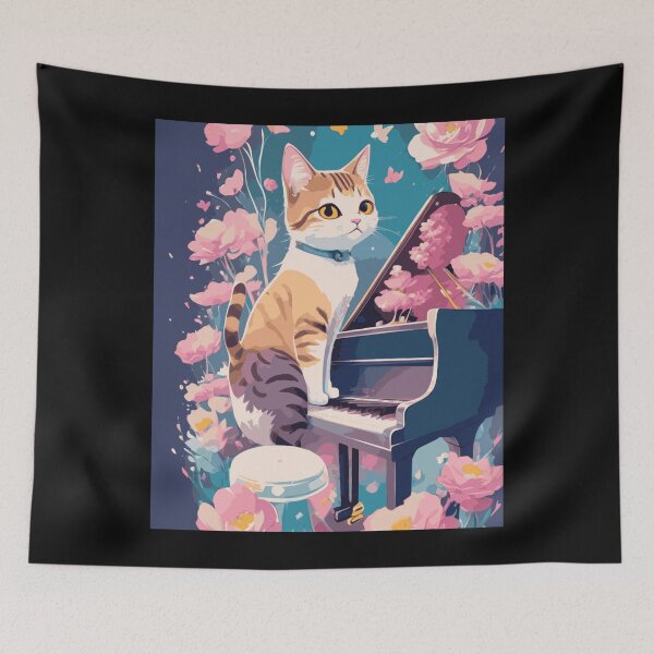 Item preview, Funny cat playing piano flower designed and sold by amedo14.