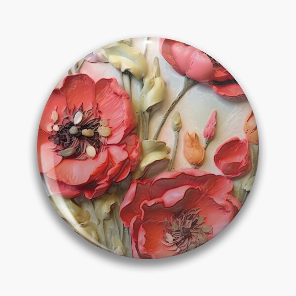 Item preview, Embedded Rhapsody Impasto Poppy Blooms  designed and sold by Rocky Mountain Artistry.