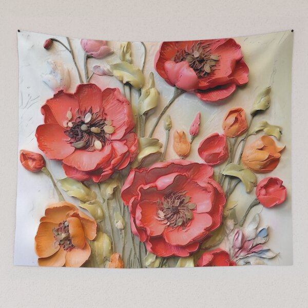 Item preview, Embedded Rhapsody Impasto Poppy Blooms  designed and sold by Rocky Mountain Artistry.