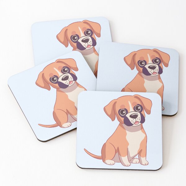 Item preview, Cute boxer dog kawaii cartoon illustration  designed and sold by Yaragold.