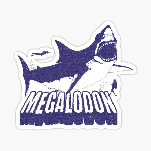Item preview, Megalodon Shark with Divers Silhouette designed and sold by The Masked Designer.