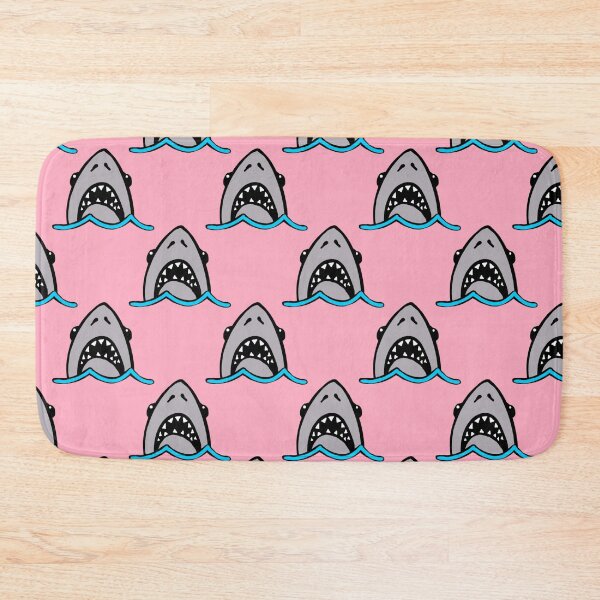 Item preview, Shark attack pattern on pink designed and sold by Quick Brown Fox Canada.