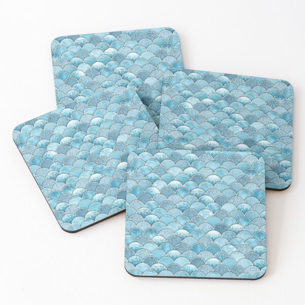 Item preview, Mermaid fish scale golden wave japanese pattern designed and sold by olgersart.