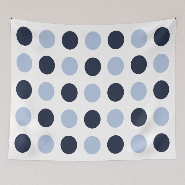 Item preview, NAVY BLUE, ALICE BLUE and WHITE Symmetrical POLKA DOTS  designed and sold by RachelMacht.