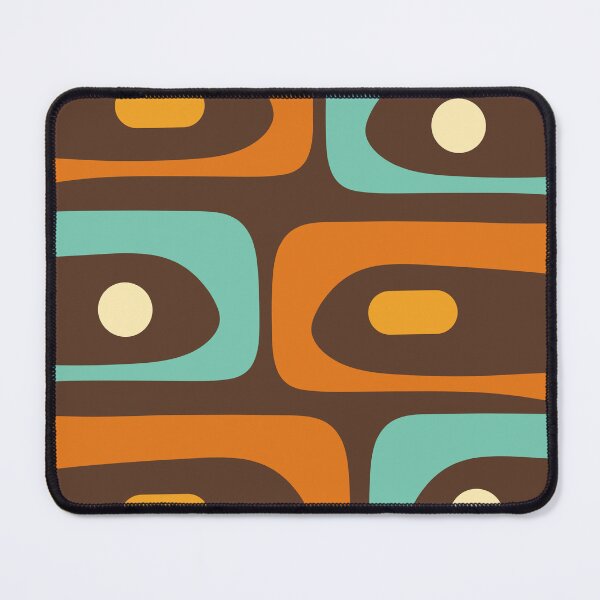 Item preview, Mid Century Modern Piquet Abstract Pattern Brown Turquoise Orange designed and sold by kierkegaard.