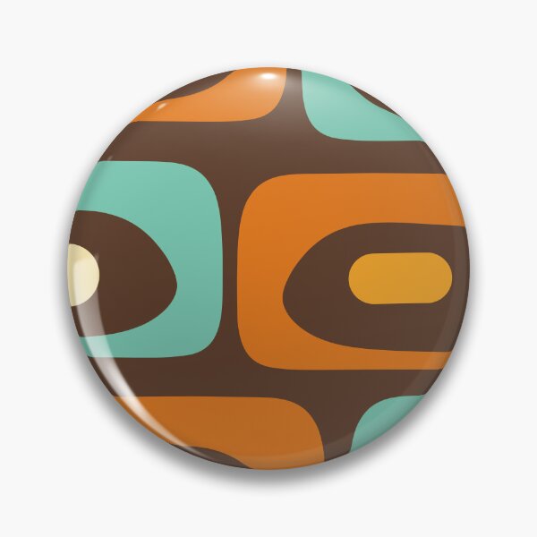 Item preview, Mid Century Modern Piquet Abstract Pattern Brown Turquoise Orange designed and sold by kierkegaard.
