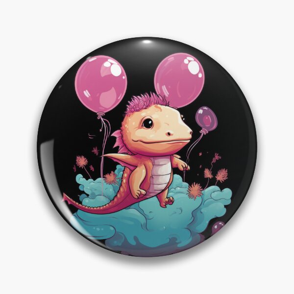 Item preview, Cute Axolotl Kawaii with ballons designed and sold by ArtFromBeyond.